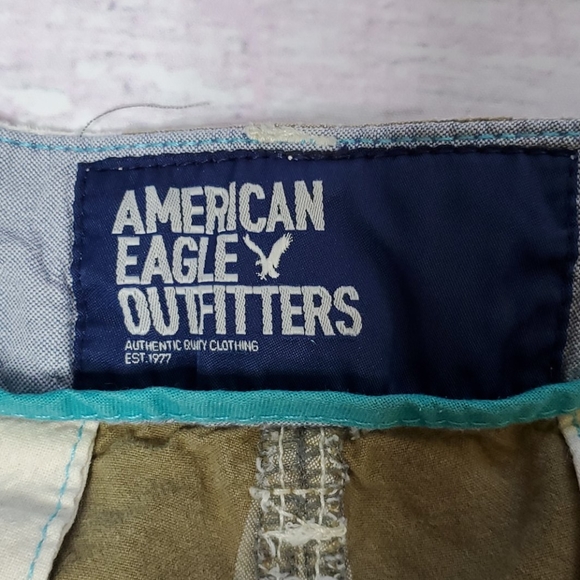 AEO Plaid Flat Front Men's Shorts - Picture 7 of 8